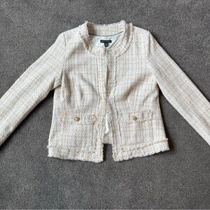 Saks Fifth Avenue Women's Cream Tweed Blazer